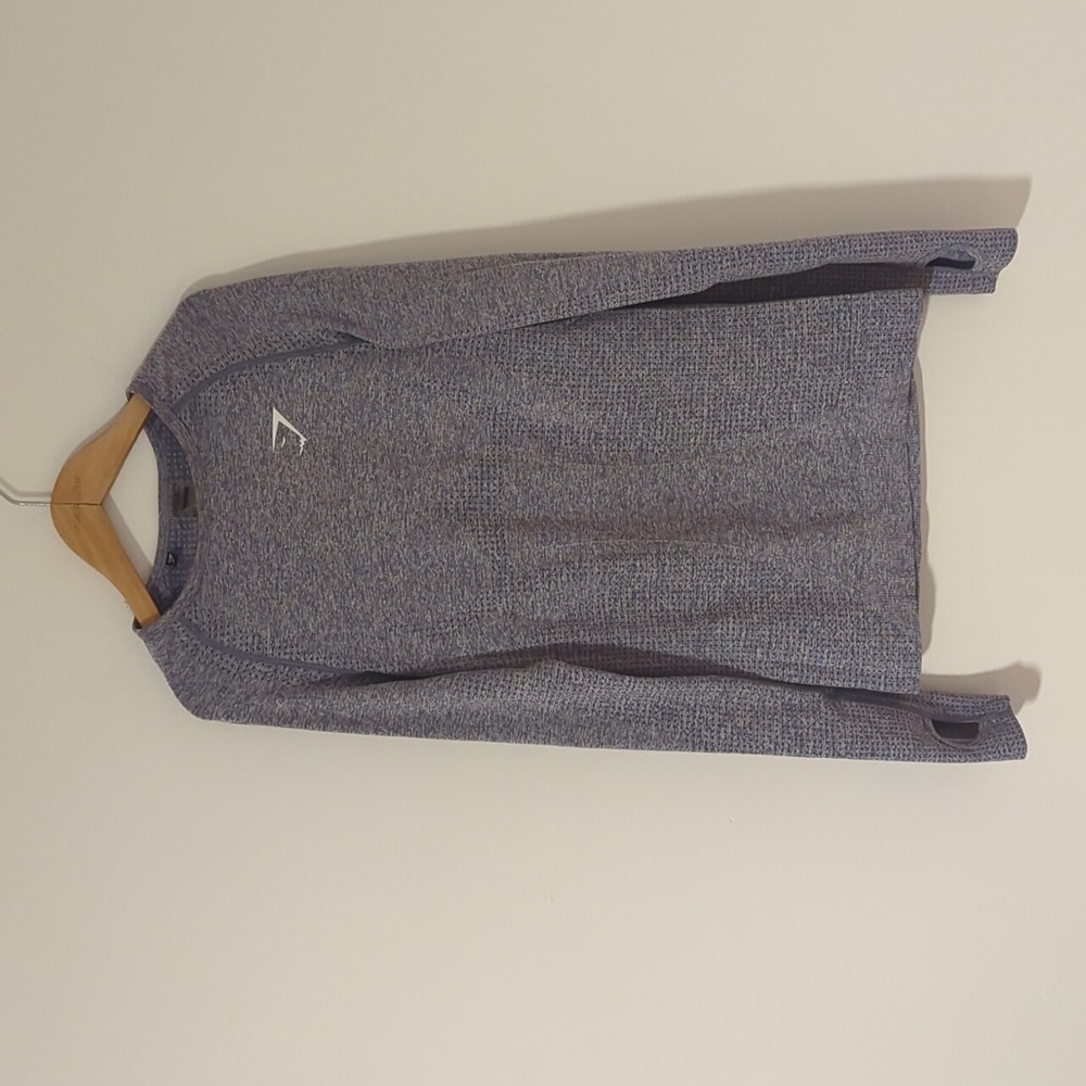 Gymshark vital seamless  blue grey long sleeve workout top